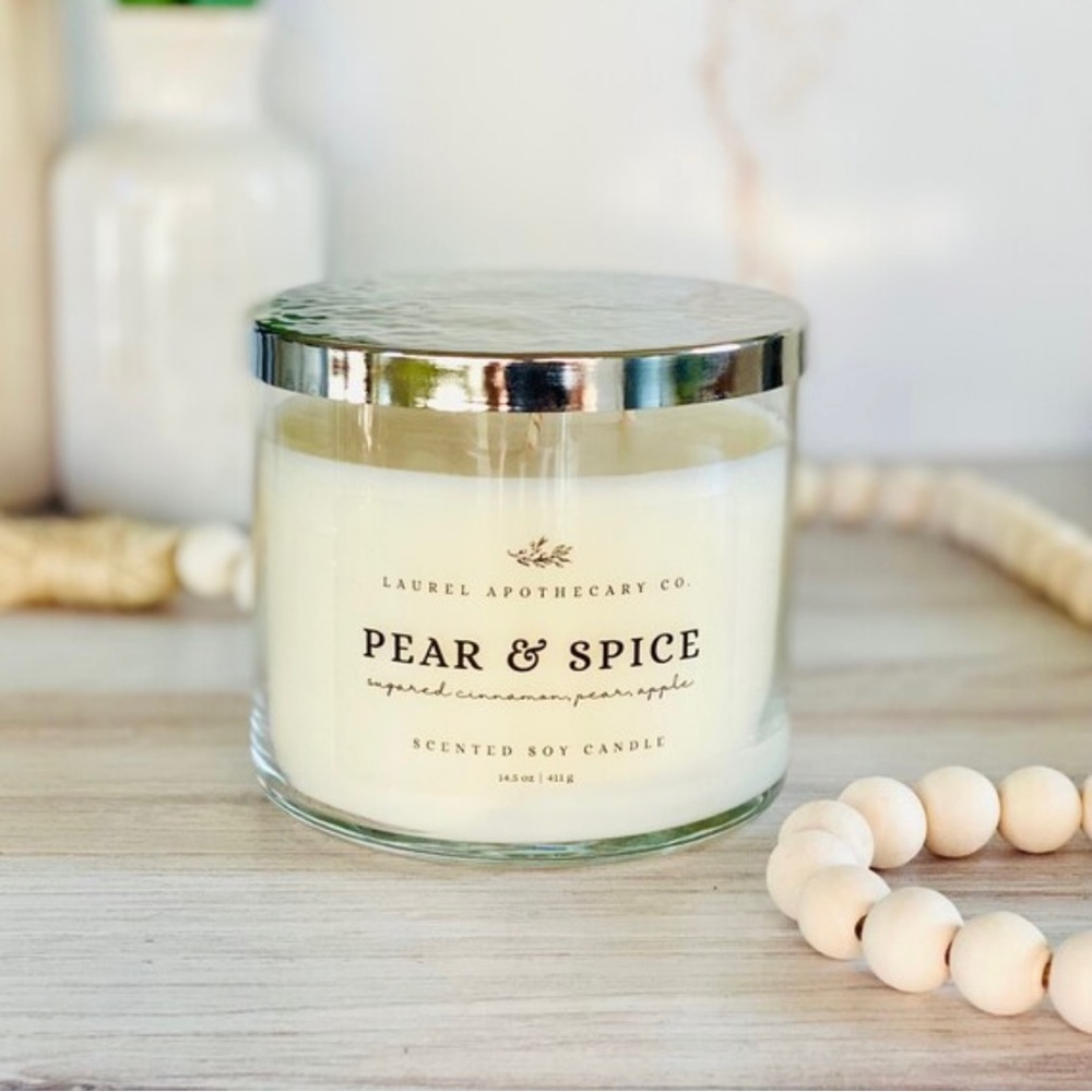 New 3 wick soy blend candle pear & spice